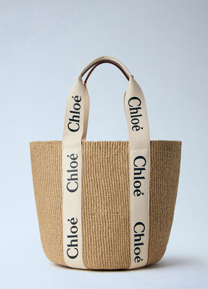 Chloé 大号 Woody 篮式托特包  米色 chl0255058