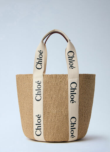 Chloé 라지 우디 바스켓 토트  베이지 chl0255058