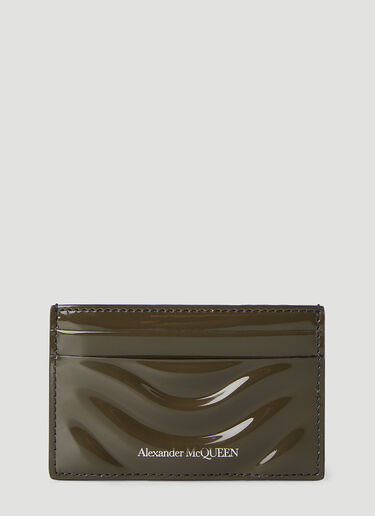 Alexander McQueen Patent Leather Card Holder Green amq0148050