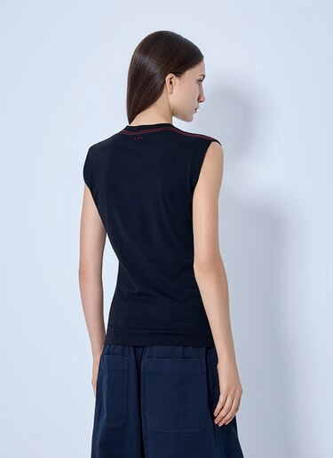 LN-CC® - Marni: Sleeveless Top with Cut-out Detailing - Black Marni Sleeveless Top with Cut-out Detailing Black mni0266004