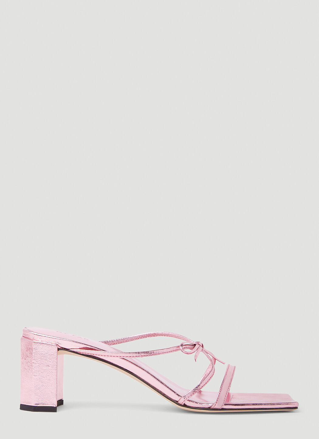 BY FAR June Metallic Open Toe Sandals in Pink LN CC