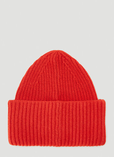 Acne Studios Face Beanie Hat Red acn0341021