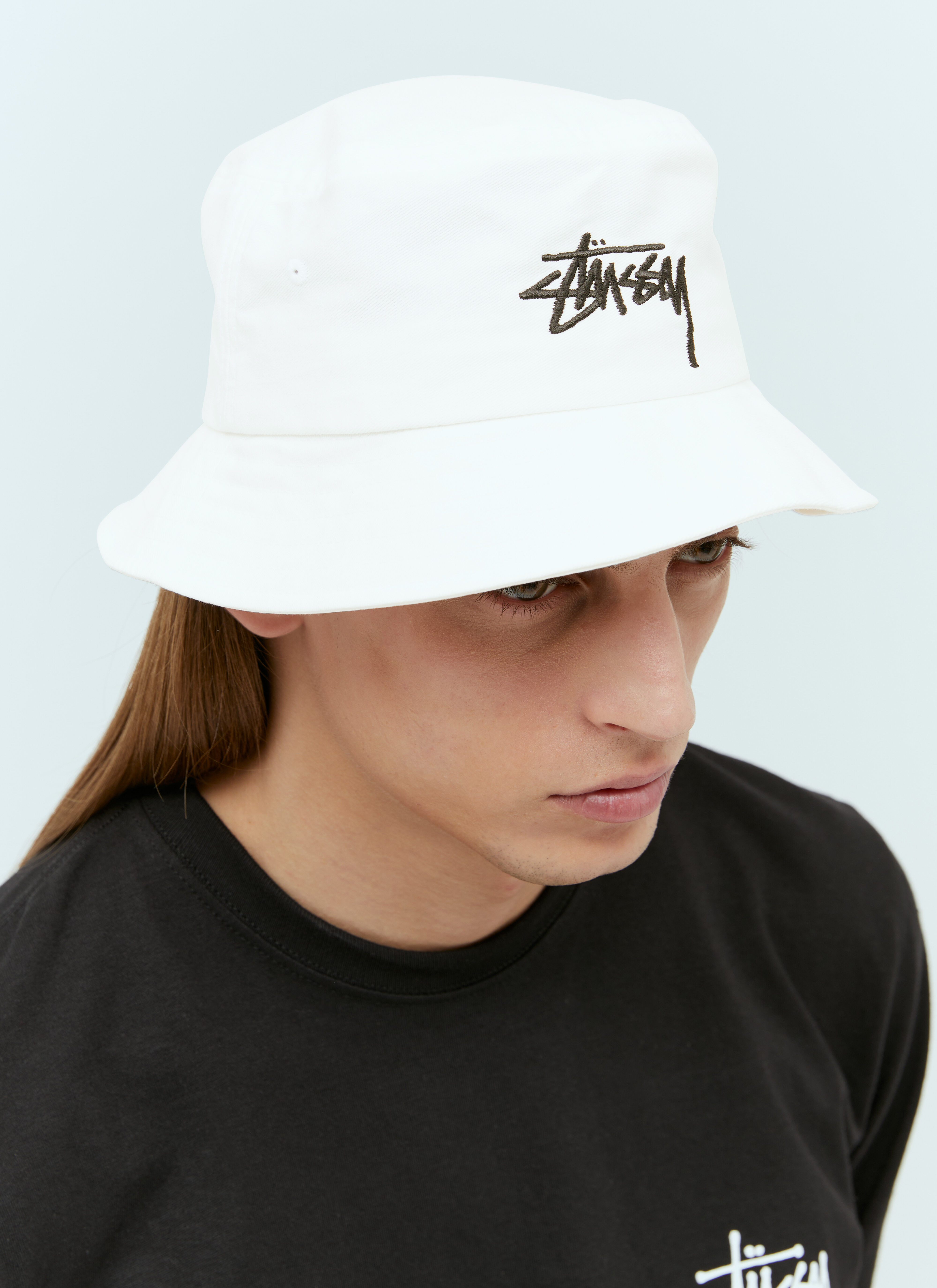 Stussy Men s Big Stock Bucket Hat in White LN CC