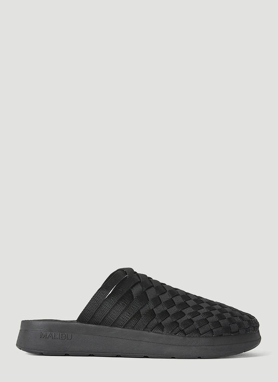 Saint Laurent Woven Colony Sandals Black sla0136039