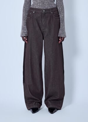 Sportmax Beati Denim Palazzo Trousers Brown spx0266012