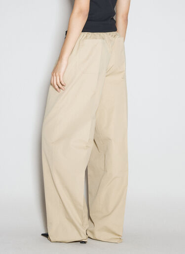 Prada Logo Plaque Canvas Pants Beige pra0256003