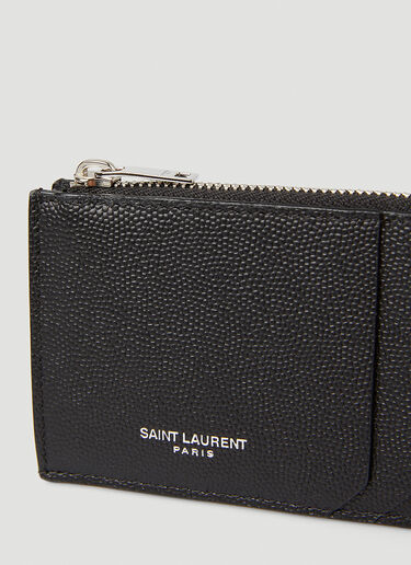 Saint Laurent Zipped Card Case Wallet Black sla0145059