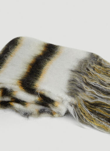 Marni Fuzzy Stripe Scarf White mni0149018