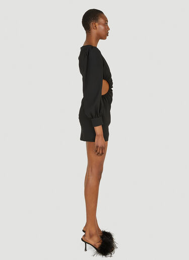 Saint Laurent Puff Sleeve Mini Dress Black sla0247018