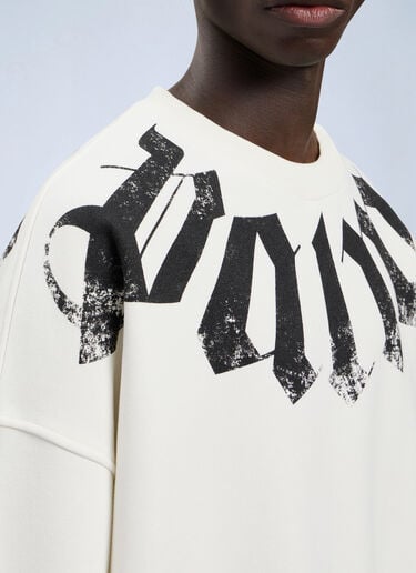 Palm Angels Big Neck Logo Loose Sweatshirt White pma0164044