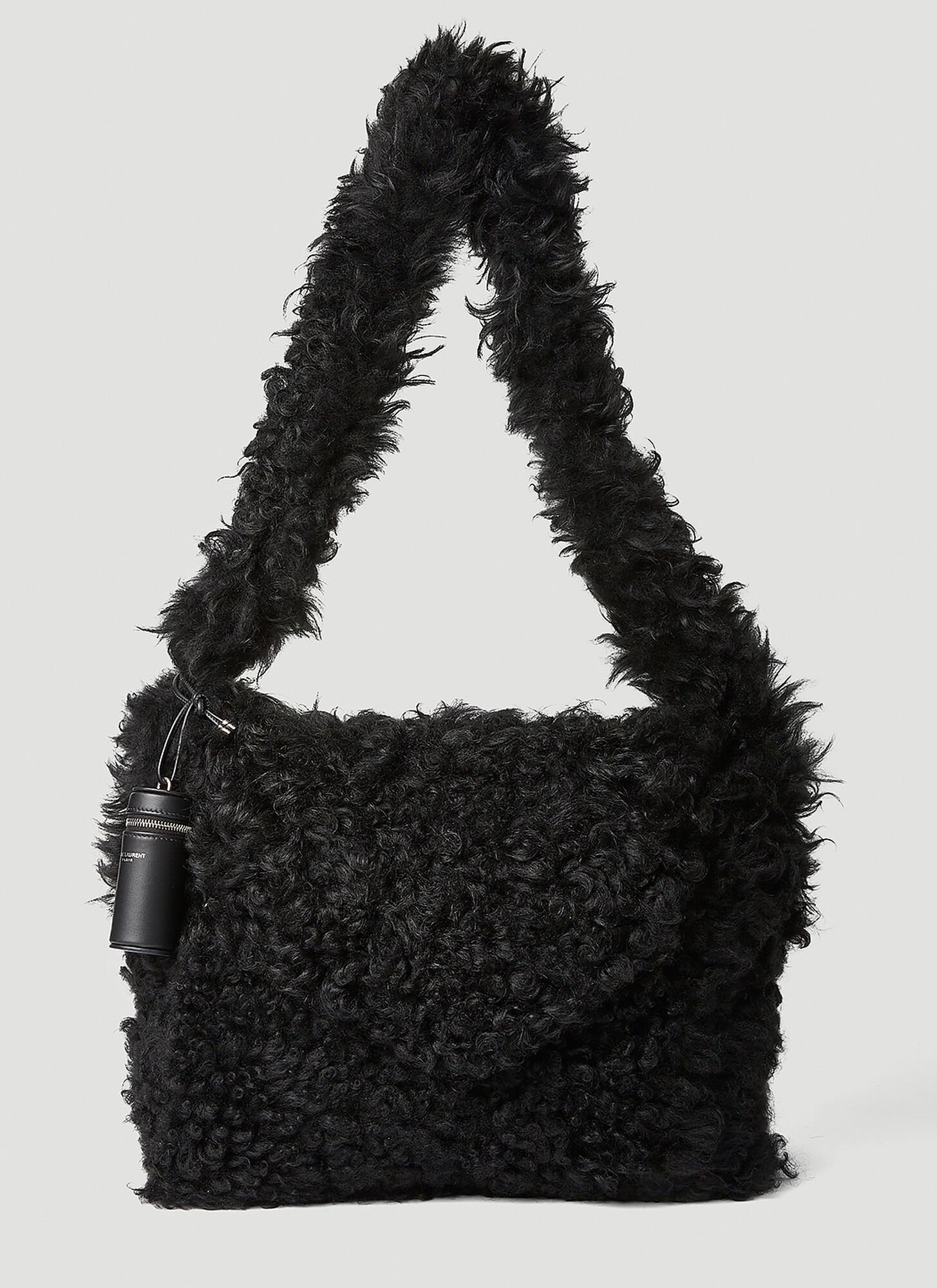 Shop Saint Laurent Shaggy Crossbody Bag In Black