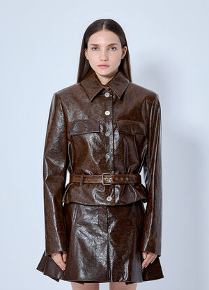 Sportmax Structured Coated Jacket Brown spx0265017