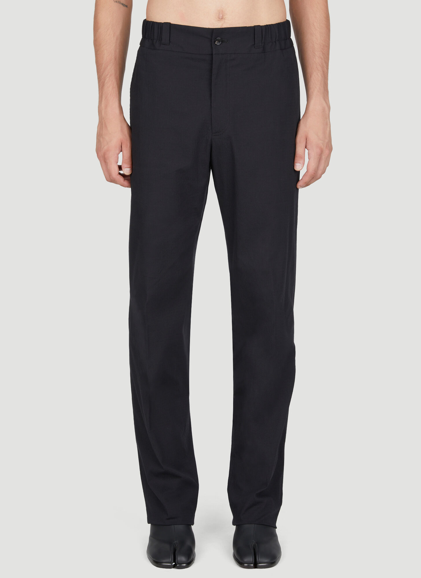 Lanvin Elasticated Waistband Suit Trousers In Black