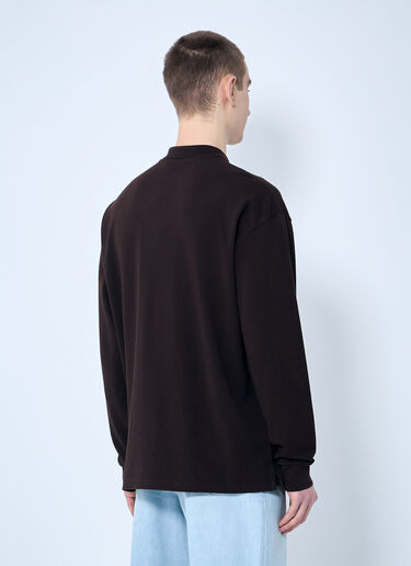 Miu Miu Long-Sleeve Polo Shirt Brown miu0360005