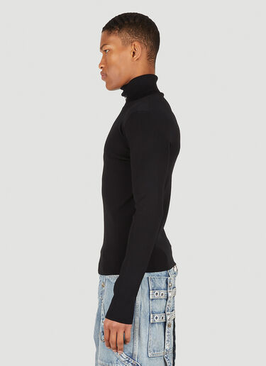 Balenciaga Logo Motif Turtleneck Sweater Black bal0147060