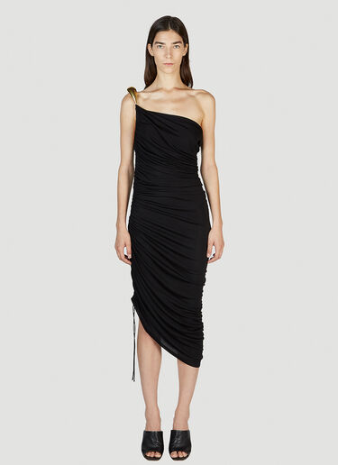 Draped One Shoulder Dress Bottega Veneta Draped One Shoulder Dress Black bov0251105