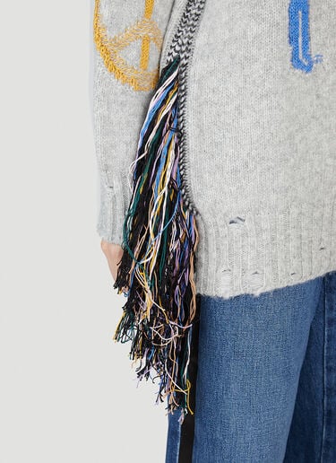 Stella McCartney フォークロア ロゴ刺繍セーター グレー stm0253005