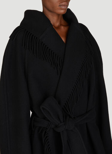 Balenciaga Fringe Coat Black bal0255001