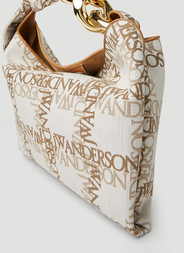 JW Anderson Small Chain Logo Canvas Shoulder Bag Beige jwa0251022