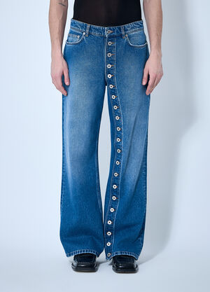 Jean Paul Gaultier Buttoned Denim Jeans Blue jpg0160002