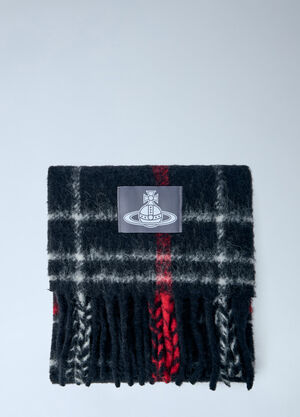 Vivienne Westwood Checked Wool Scarf Black vvw0166024