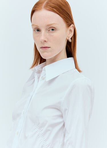 Sportmax Ruched Poplin Shirt White spx0255006