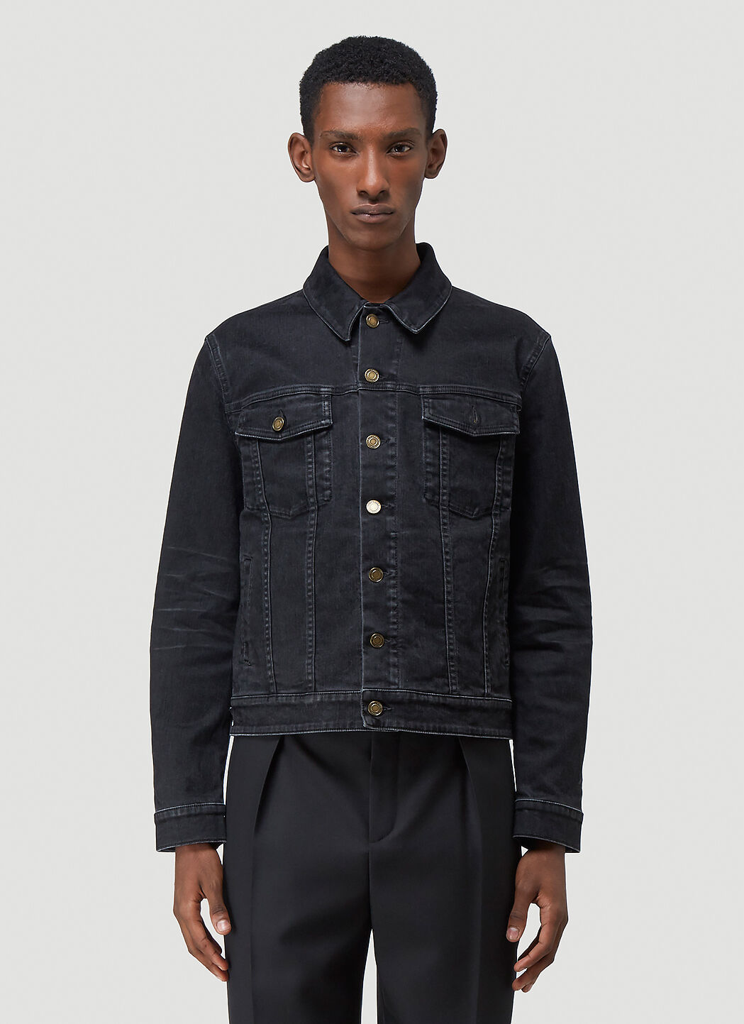 Saint laurent denim jacket black outlet