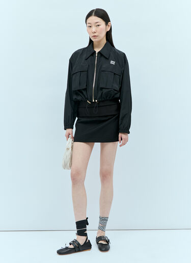 Miu Miu Technical Cropped Jacket Black miu0256006