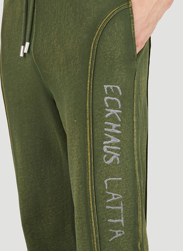 Eckhaus Latta Logo Print Track Pants Green eck0149008