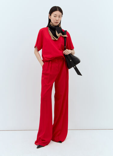 Max Mara Logo Embroidery T-Shirt Red max0257031