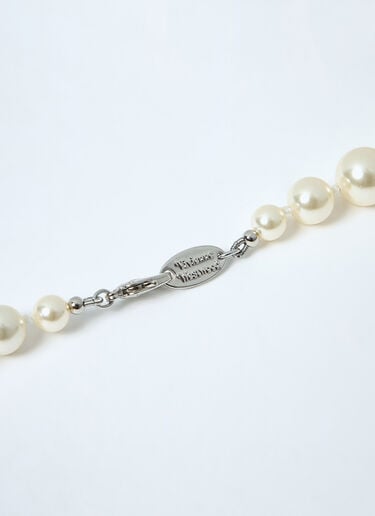 Vivienne Westwood Bas Relief Pearl Necklace Silver vvw0348010