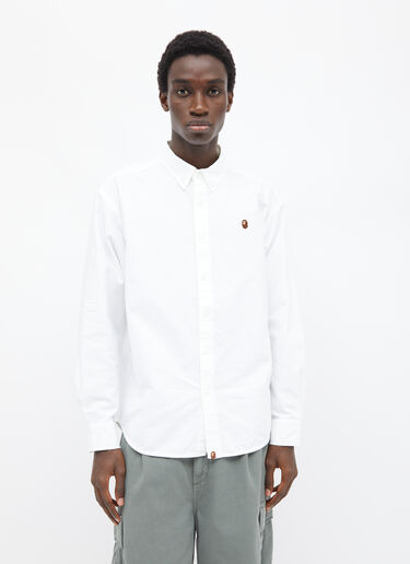 A BATHING APE® Ape Head One Point Oxford Shirt White aba0154024