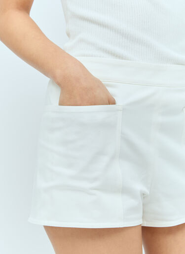 Max Mara Stretch Gabardine Shorts White max0256005