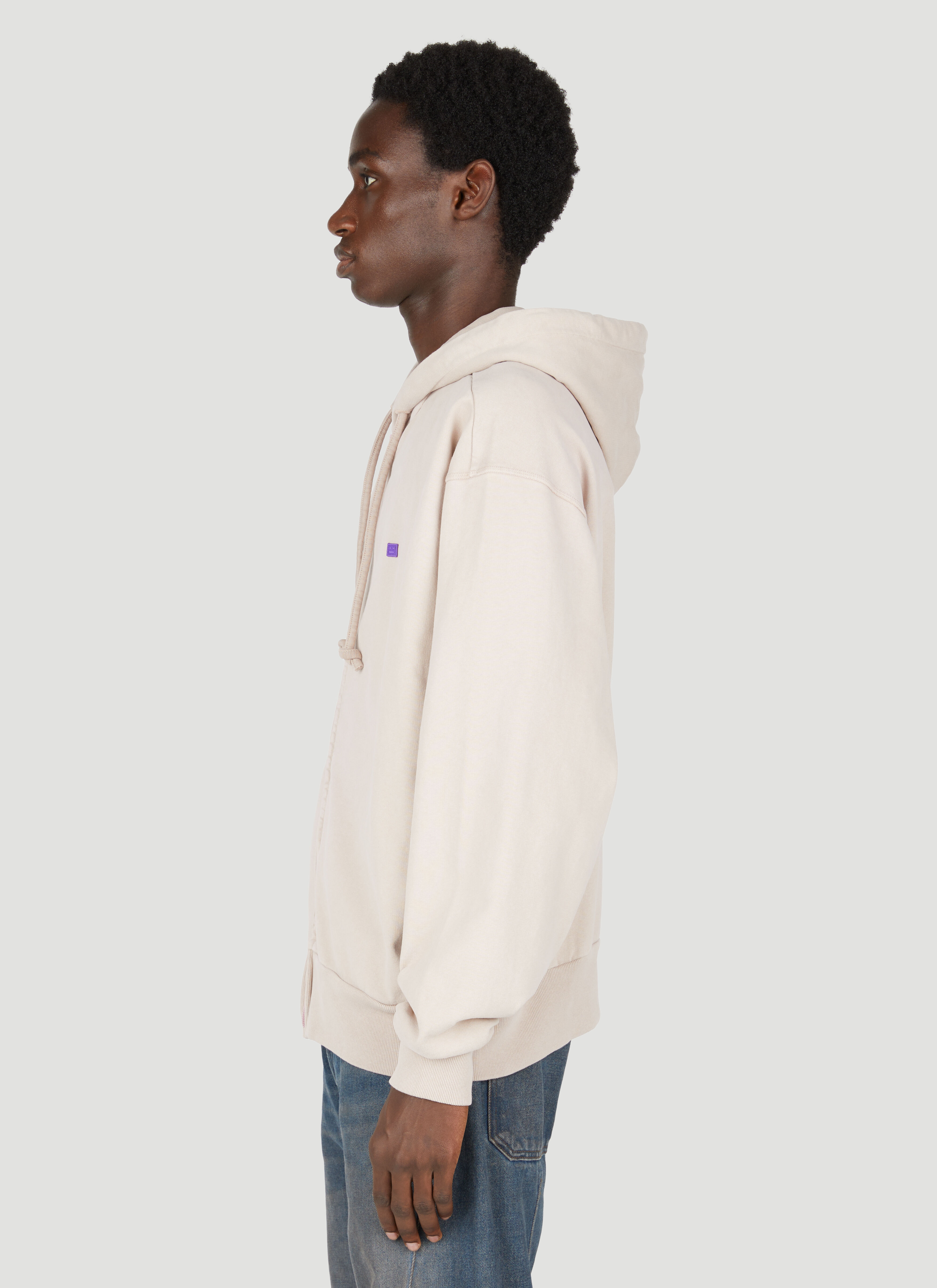 Acne Studios Men's' Zip Up Hooded Sweatshirt in Beige | LN-CC®