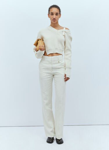 La Maille Seville Sweater Jacquemus La Maille Seville Sweater White jac0254120