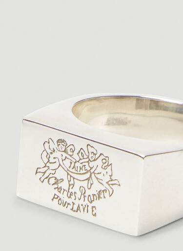 Johnny Hoxton Les Anges Square Ring Silver hxt0339001
