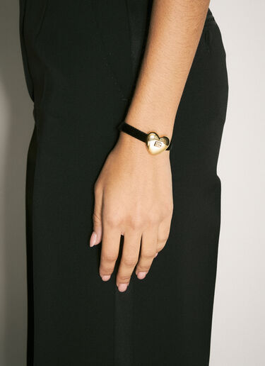 Dolce & Gabbana DG Heart Logo Velvet Bracelet Black dol0258029