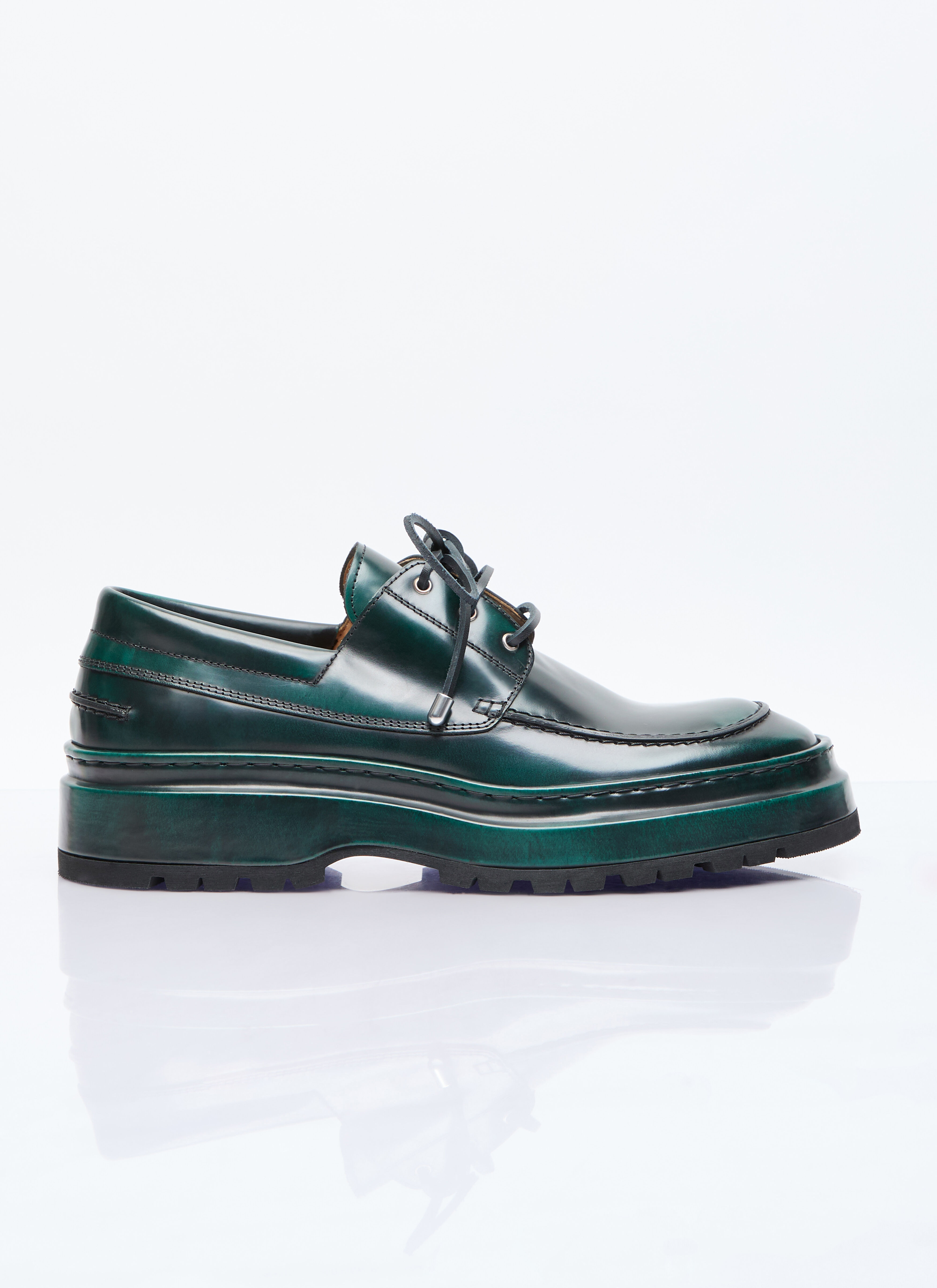 Jacquemus Men's' Les Bateau Pavane Lace-Up Shoes in Green | LN-CC®