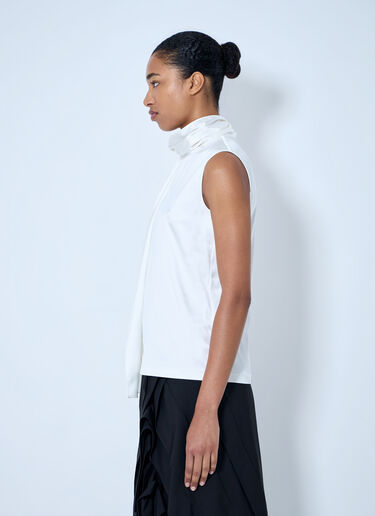 LN-CC® - Bottega Veneta: Sleeveless High-Neck Top - White Bottega Veneta Sleeveless High-Neck Top White bov0264064