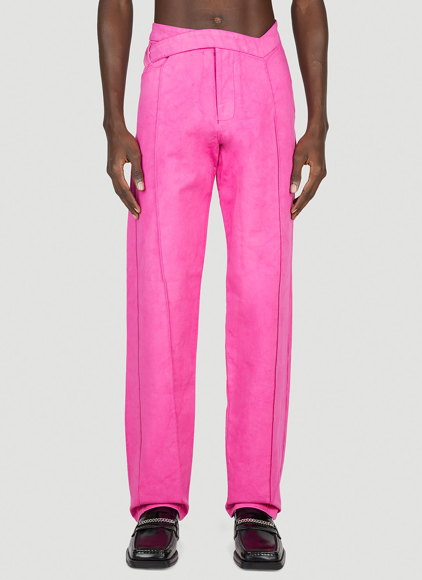 Shop Mainline:rus/fr.ca/de Asymmetric Jeans In Pink