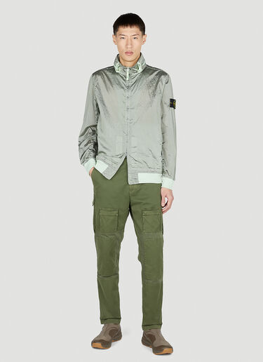 Stone Island 对比色饰边防风运动夹克 绿色 sto0152015