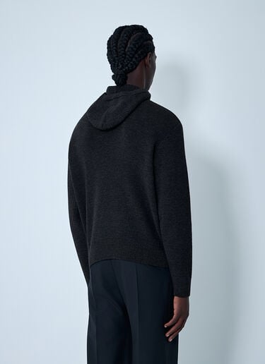 Knitted Hooded Sweatshirt Lemaire Knitted Hooded Sweatshirt Dark Brown lem0162013