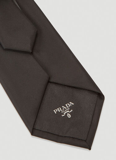Prada Logo-Plaque Nylon Tie Black pra0141055