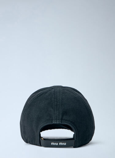 LN-CC® - Miu Miu: Drill Baseball Cap - Black Miu Miu Drill Baseball Cap Black miu0366042
