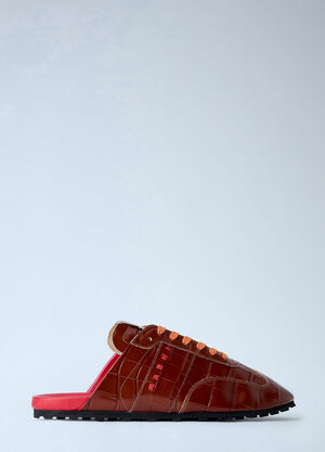 Marni Laced Leather Mules Brown mni0165011