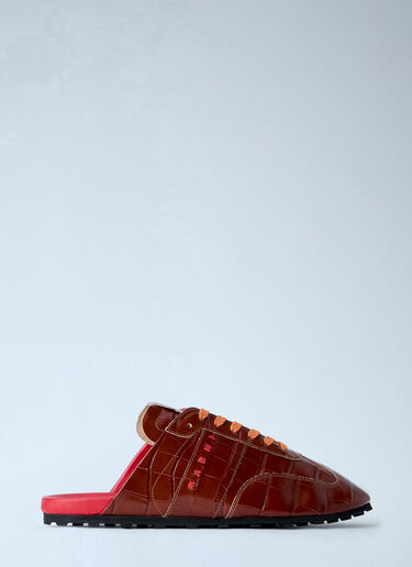 LN-CC® - Marni: Laced Leather Mules - Brown Marni Laced Leather Mules Brown mni0165011