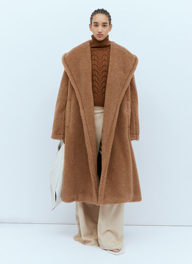 Max Mara 오버사이즈 테디 랩 코트 카멜 max0254038