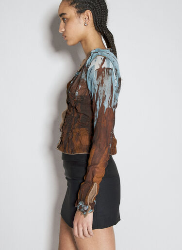 Vivienne Westwood Shrunken Ruched Cardigan Brown vvw0253002