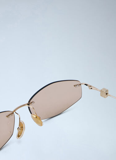 LN-CC® - Balenciaga: Nano D-Frame Sunglasses - Gold Balenciaga Nano D-Frame Sunglasses Gold bal0265049