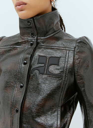 Courrèges Iconic Vinyl Jacket Brown cou0253018